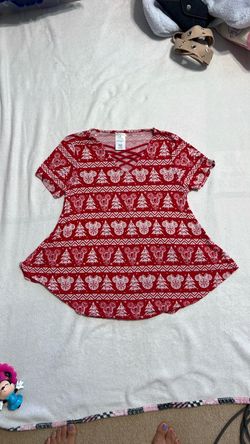 Womens Large Disney Christmas Blouse