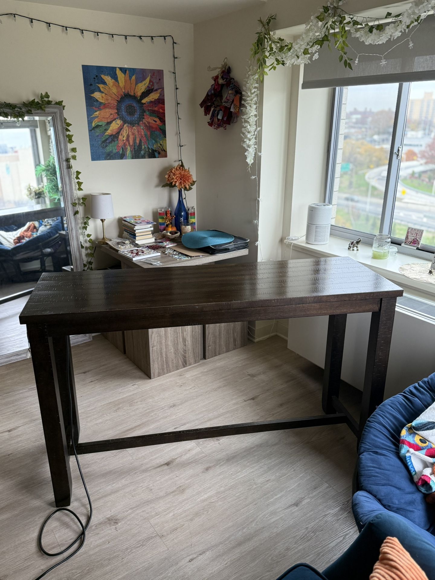 Table/Desk With USB Ports (3 Stools Optional)