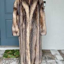 Genuine Crystal Fox Fur Coat