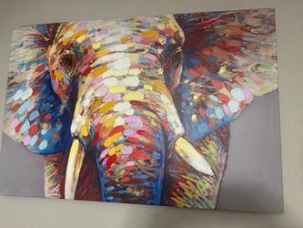 Colorful Elephant Canvas Wall Art