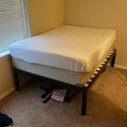Double Mattress with Protector, Box spring, and Bed Frame