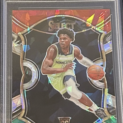 ANTHONY EDWARDS 2020-21 SELECT ROOKIE RED WHITE GREEN CRACKD ICE RC PSA 9