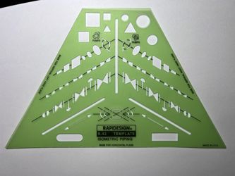 Rapidesign R-93 Isometric Piping Template + 6” Stainless Steel Engineer Rule