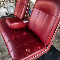 Red Leather bench car truck