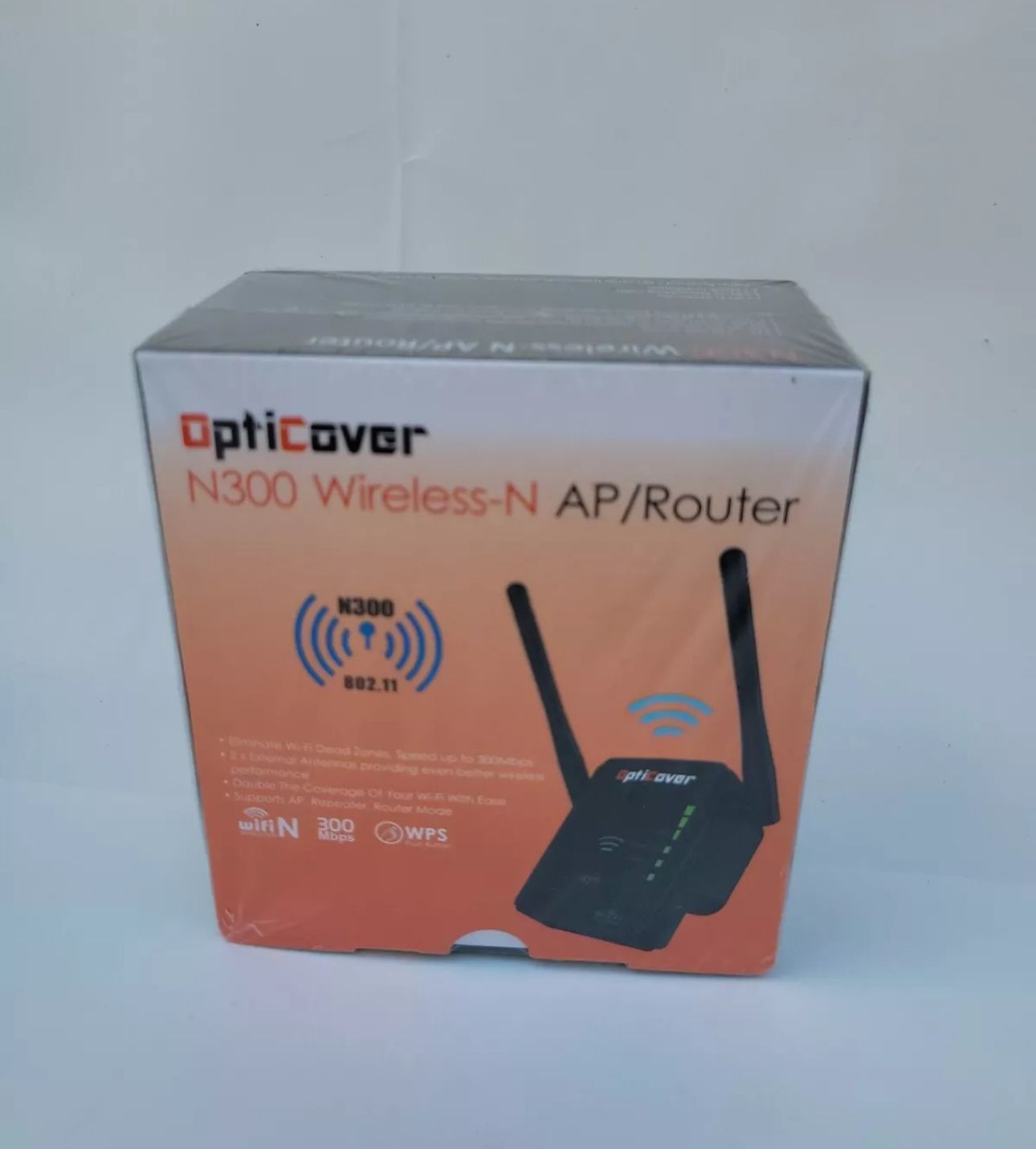 OptiCover Wireless N300 WiFi Repeater 802.11 Booster Extender Router AP mode NEW