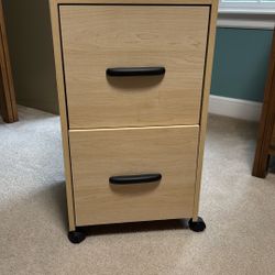 2-Drawer File Cabinet on Wheels – Excellent Condition