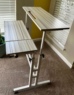 Adjustable Standing Desk / Craft Table on Wheels
