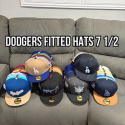 MLB New Era Los Angeles Dodgers Multiple Colors Patch And Non Patch 59fifty Fitted Hats Size 7 1/2 