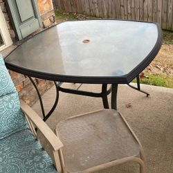 Outdoor table With umbrella Hole