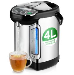 NutriChef Electric Water Boiler And Warmer - 4L/4.2Qt Stainless Steel