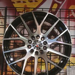 4 New rims size 17x7.5 black machine 5x114.3  and 5x112