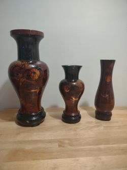 Vietnamese Wooden Lacquer Vases