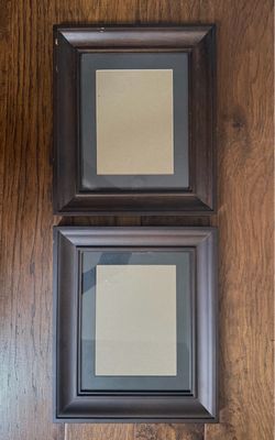 2 Aaron Brothers Espresso Brown Matted Wooden Picture Frames