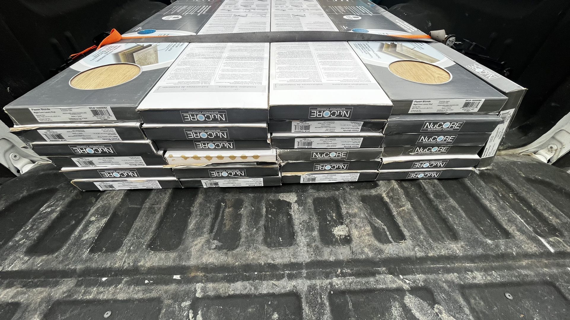 Nucore Flaxen Blonde Vinyl Plank Waterproof Flooring.