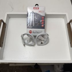 Car charger USBC/USB with 2 USBC cables