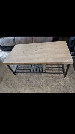 Free delivery WALTER E. SMITH Elegant STONE TOP COCKTAIL Coffee table with underneath storage to hold magazines or anything you want - mesa