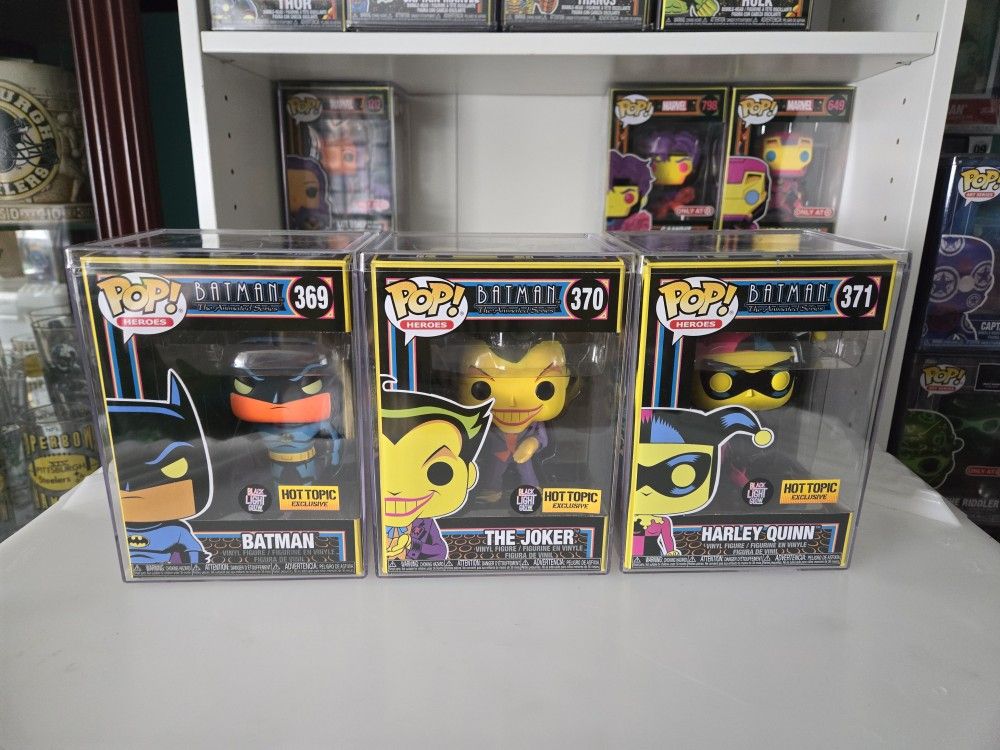 Funko Pop Blacklight Set Of 3 Exclusives