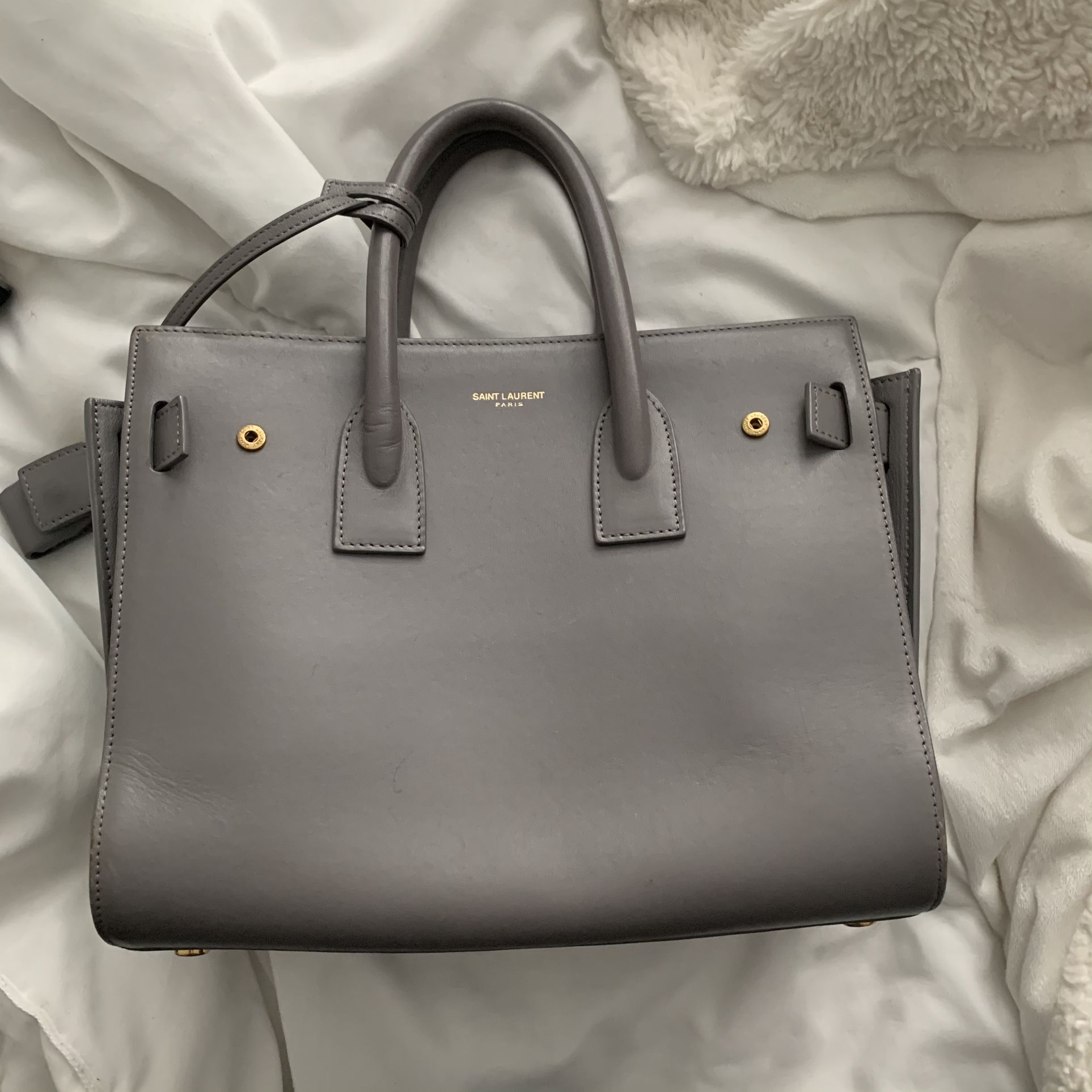 Authentic Saint Laurent Grey Gray Mini Classic Sac Dr Jour Crossbody bag