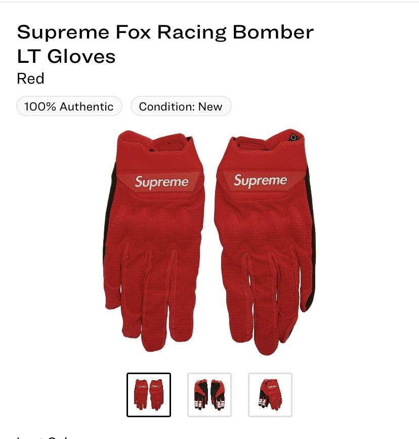 SUPREME Fox Racing Bomber LT Gloves Red for Sale in Houston TX