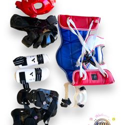 Vision Karate Taekwondo Chest Guard Sparring Helmet Shin Guards Size Small