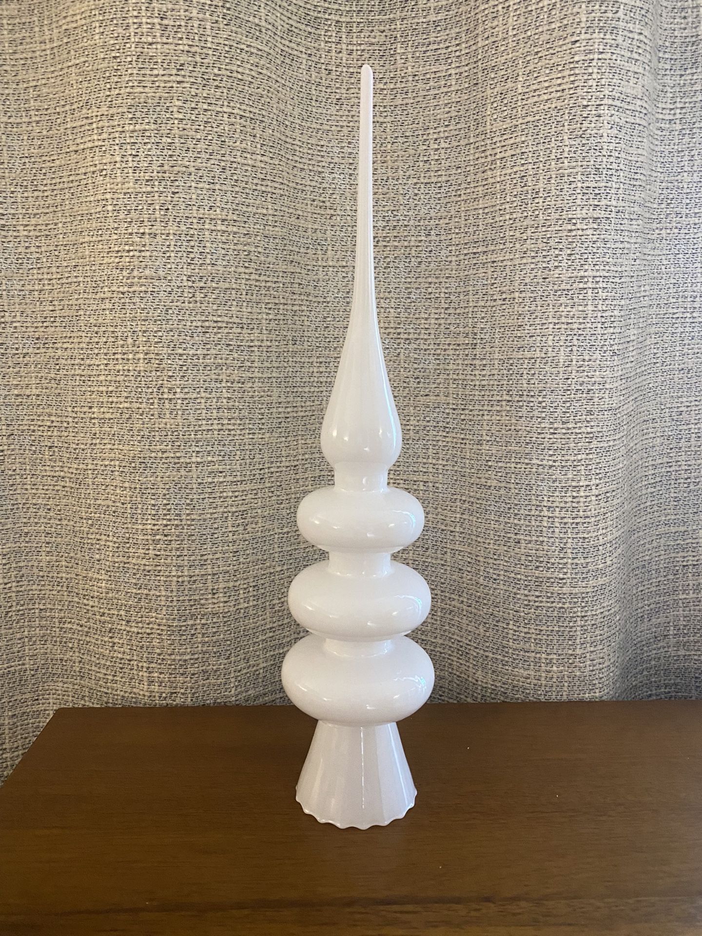 CB2 MARLA WHITE GLASS FINIAL CHRISTMAS TREE TOPPER