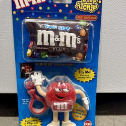 2000 M&M's Candy Dispenser Backpack Clip Along - Red - New in Package
