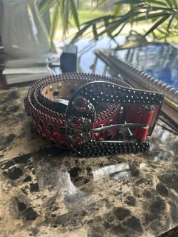 DNA Premium Wear Belt XS - Red Leather w/Stone