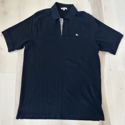 100% Authentic Men’s Black Burberry Polo Shirt (Large)