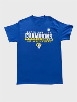 Los Angeles Rams 2021 Super Bowl LVI Champions blue t shirt Size Medium