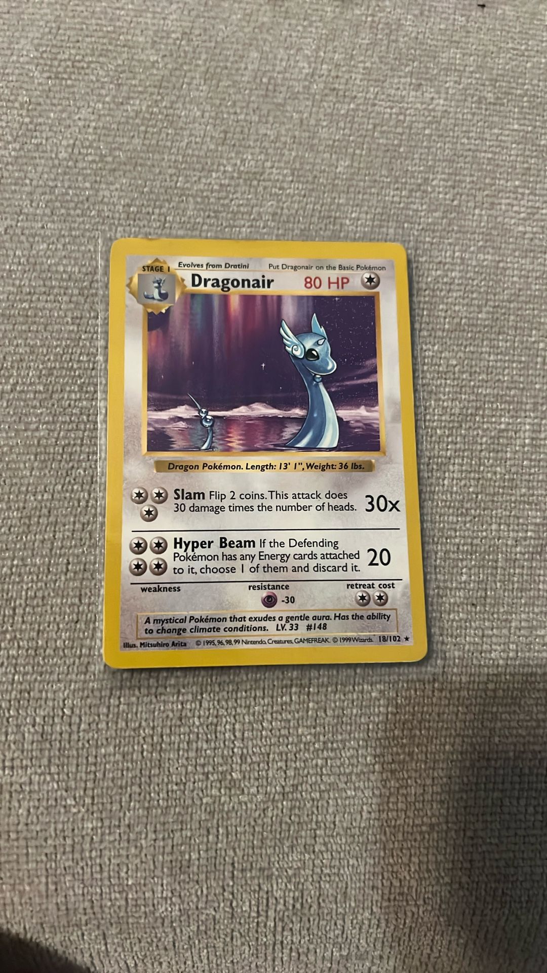 Pokemon Dragonair Shadowless