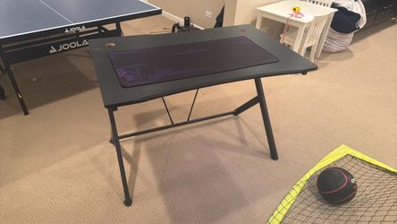 Gaming desk black with purple accents