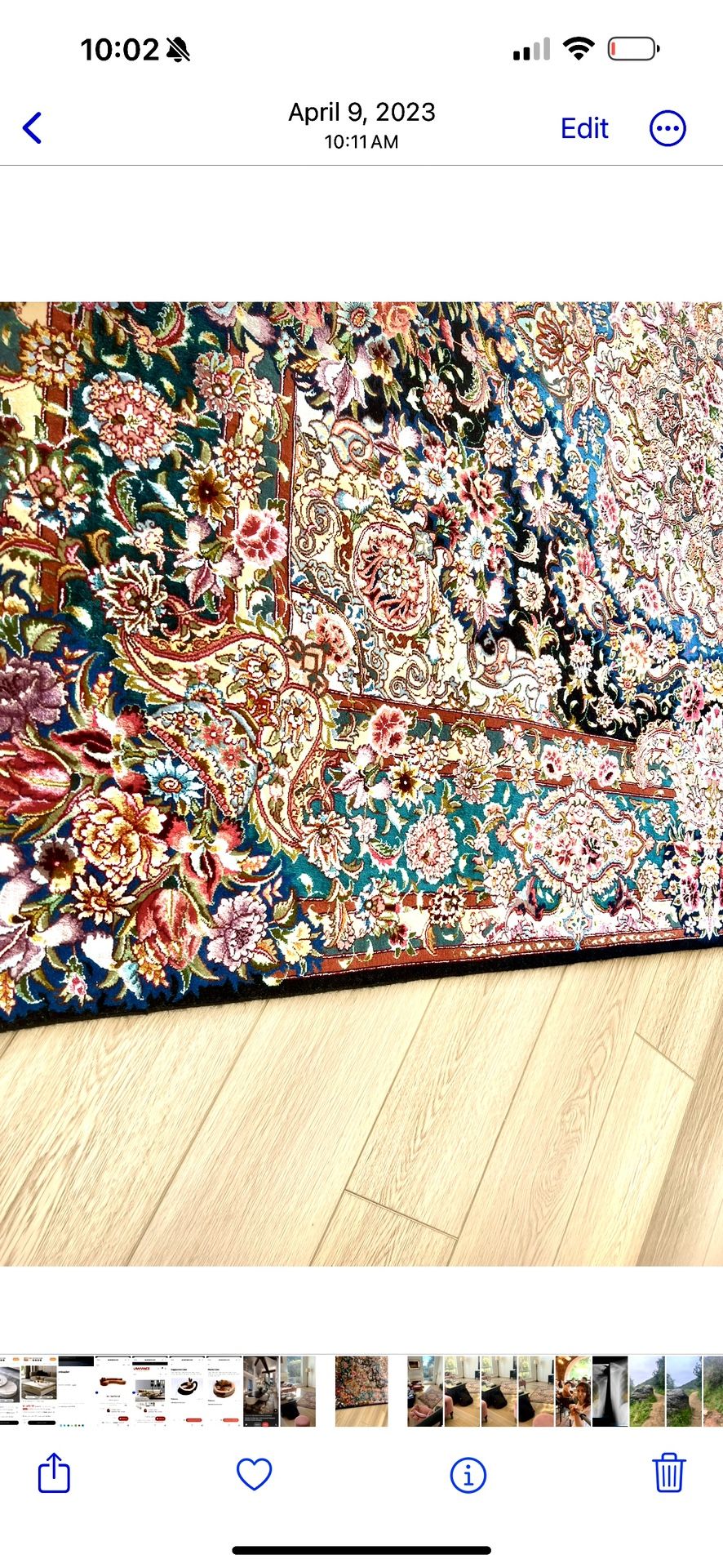 Salari tabriz persian rug(1.5 By 2 Meters)