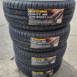 225 65 17 NEW BLACKHAWK TIRES RAV4 CRV EQUINOX CARAVAN JOURNEY KIA ROUGE HIGHLANDER CRV