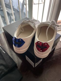 SAINT LAURENT LIP WHITE SNEAKERS SZ 36