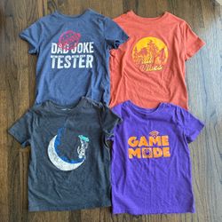 CAT &  JACK Lot of 4 Boys  Short Sleeve T Shirts Size 6/7