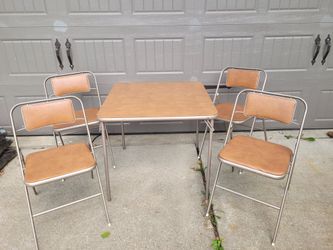 Vintage Samsonite Card Table w/ 4 Chairs