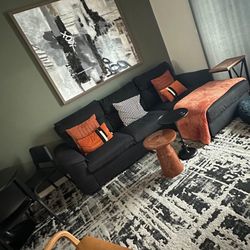 Like-New 3-Seater Sofa + Rug 