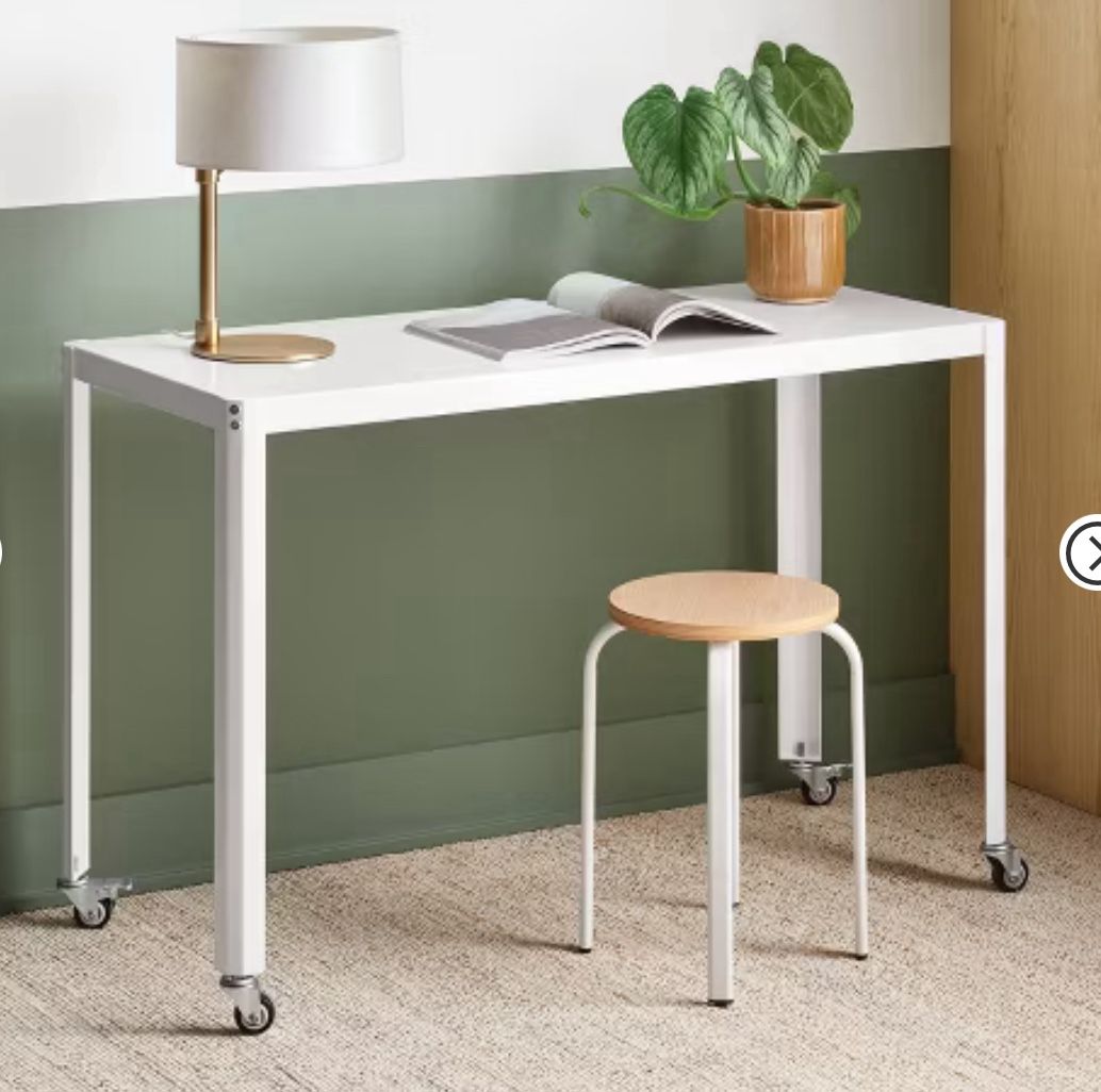 White Rolling Computer Desk (45”)