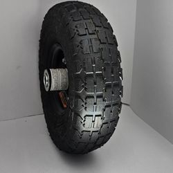 Set Of Two 10 Inch Pneumatic Tire With Black Hub