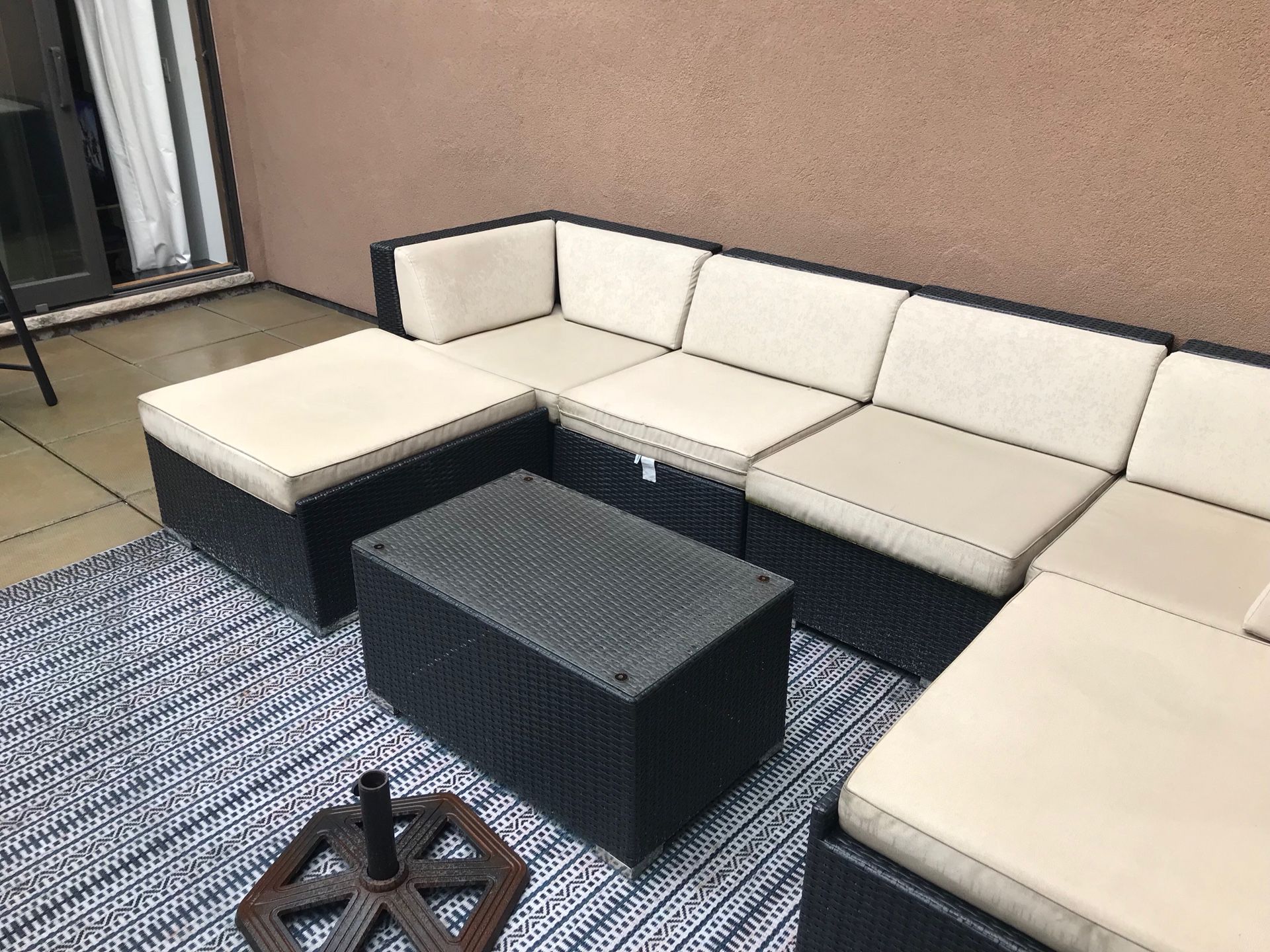 Outdoor furniture set-huge couch, coffee table & chaise