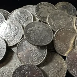 Rolls of Morgan silver dollars