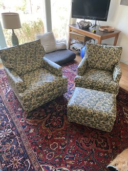 Vintage 1971 Chairs and Ottoman set
