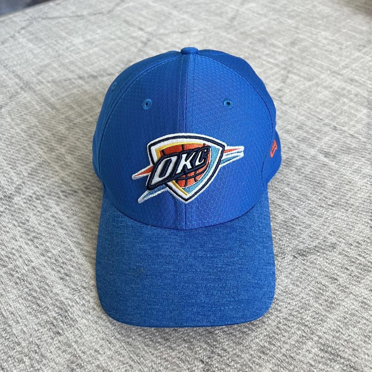 New Era NBA Basketball Oklahoma City OKC Thunder Blue Athletic Fitted Hat S/M