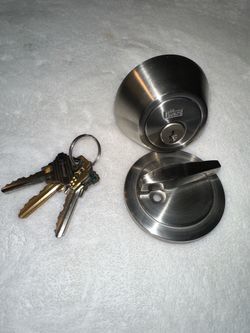 DeGuard Satin Nickel Deadbolt Lock with Keys
