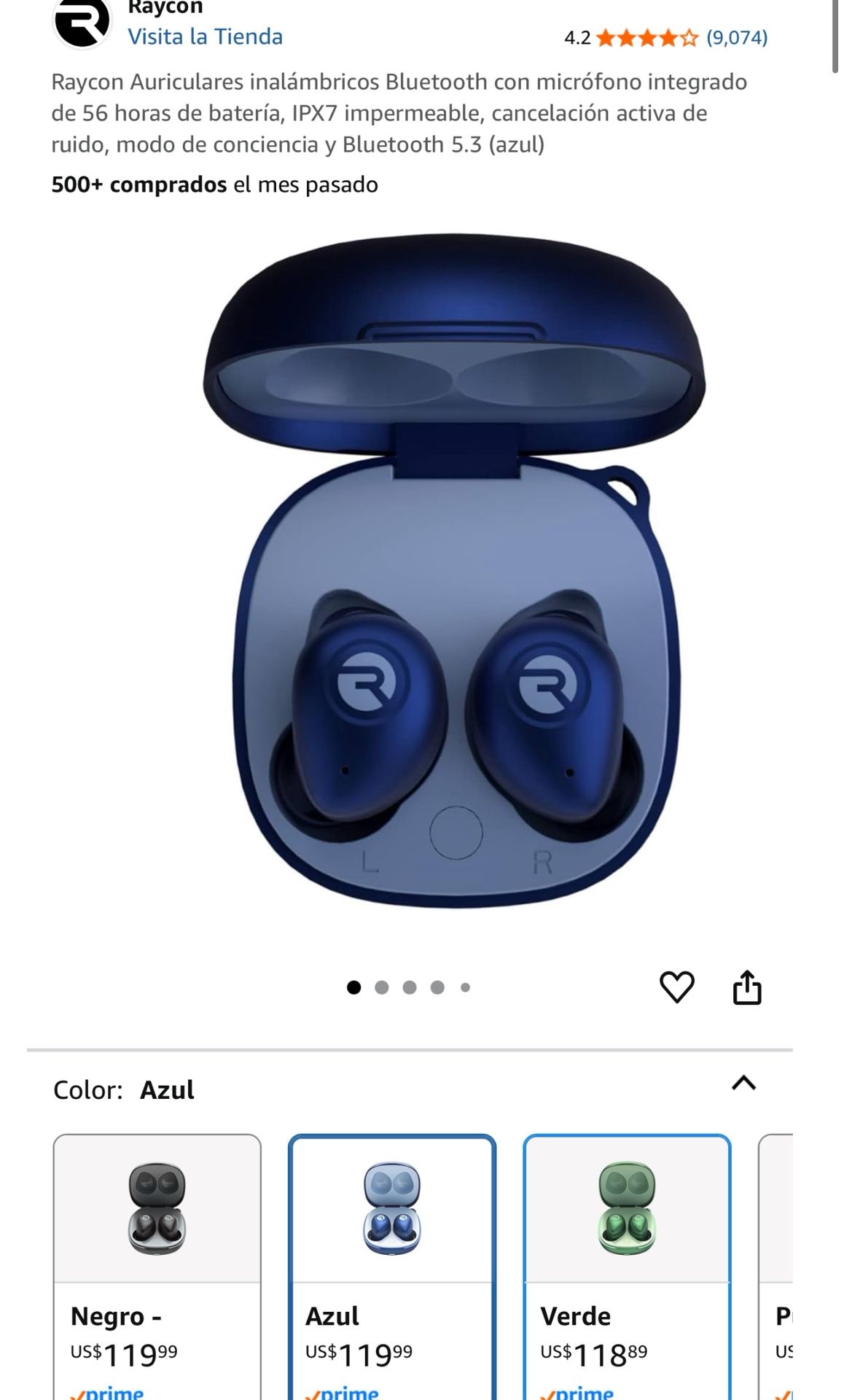 Raycon Wireless Bluetooth Headphones with Built-in Mic, 56 Hours Battery Life, IPX7 Waterproof, Active Noise Cancellation, Awareness Mode, and Bluetoo