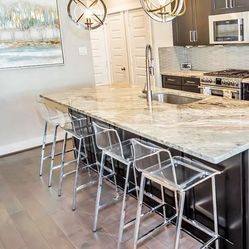 Clear Modern Acrylic Counter Stools With Metal Legs