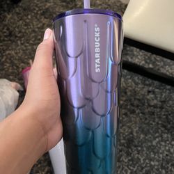 Purple And Blue Mermaid Scales Starbucks Cup