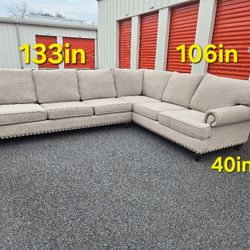 FREE DELIVERY Couch Sofa L Sectional 2 Piece Beige