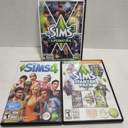 Lot Of 3 The Sims 3: Supernatural Expansion Pack, Starter Pack, Sims 4