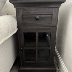 Brown End Table With USB 